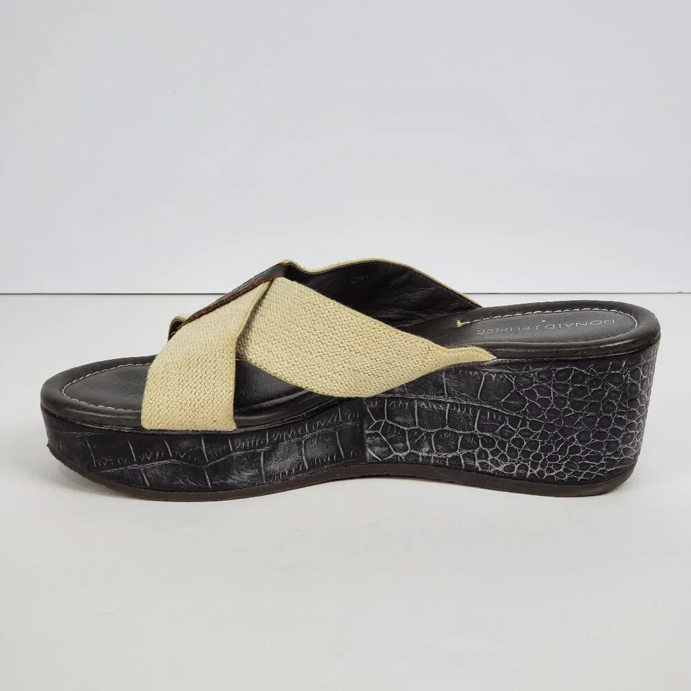 Donald J Pliner Shina Slip-On Slide-On Platform Wedge Sandals Size 8M
